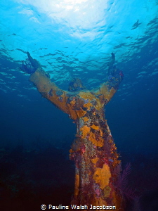 Christ of the Abyss Statue, Dry Rocks Reef, John Pennekam... by Pauline Walsh Jacobson 
